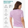 image:image100 Merino Wool TShirt Women  Short Sleeve Tee with Hiking Socks  Lightweight Breathable Merino Wool Active Base Layer Naturally OdorResistant MoistureWicking Ideal for Hiking TravelLilac Heather V