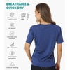 image:image100 Merino Wool TShirt Women  Short Sleeve Tee with Hiking Socks  Lightweight Breathable Merino Wool Active Base Layer Naturally OdorResistant MoistureWicking Ideal for Hiking TravelWindsor Blues V
