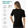 image:image100 Merino Wool TShirt Women  Short Sleeve Tee with Hiking Socks  Lightweight Breathable Merino Wool Active Base Layer Naturally OdorResistant MoistureWicking Ideal for Hiking TravelHeathered Black