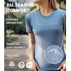 image:image100 Merino Wool TShirt Women  Short Sleeve Tee with Hiking Socks  Lightweight Breathable Merino Wool Active Base Layer Naturally OdorResistant MoistureWicking Ideal for Hiking TravelHeather Grey