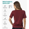 image:image100 Merino Wool TShirt Women  Short Sleeve Tee with Hiking Socks  Lightweight Breathable Merino Wool Active Base Layer Naturally OdorResistant MoistureWicking Ideal for Hiking TravelBurgundy Wine V