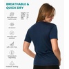 image:image100 Merino Wool TShirt Women  Short Sleeve Tee with Hiking Socks  Lightweight Breathable Merino Wool Active Base Layer Naturally OdorResistant MoistureWicking Ideal for Hiking TravelNavy