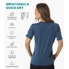 image:image100 Merino Wool TShirt Women  Short Sleeve Tee with Hiking Socks  Lightweight Breathable Merino Wool Active Base Layer Naturally OdorResistant MoistureWicking Ideal for Hiking TravelDenim Blue V
