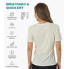 image:image100 Merino Wool TShirt Women  Short Sleeve Tee with Hiking Socks  Lightweight Breathable Merino Wool Active Base Layer Naturally OdorResistant MoistureWicking Ideal for Hiking TravelCreamy White V