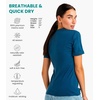 image:image100 Merino Wool TShirt Women  Short Sleeve Tee with Hiking Socks  Lightweight Breathable Merino Wool Active Base Layer Naturally OdorResistant MoistureWicking Ideal for Hiking TravelDenim Blue
