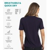 image:image100 Merino Wool TShirt Women  Short Sleeve Tee with Hiking Socks  Lightweight Breathable Merino Wool Active Base Layer Naturally OdorResistant MoistureWicking Ideal for Hiking TravelDark Purple