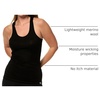 image:image100 Merino Wool Tank Top Women  Active Sleeveless Undershirt Base Layer  Lightweight Breathable Merino Wool Thermal Naturally AntiOdor MoistureWicking Basic Top Ideal for Hiking TravelR Black