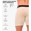 image:image100 Merino Wool Underwear Mens  12 Pack Boxer Briefs for Men 175um  Soft NonItchy Moisture wicking Breathable 190 GSM Thermal Underwear Cooling OdorResistant Mens Wool Base Layer1 Pack  190 Oatmeal