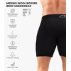 image:image100 Merino Wool Underwear Mens  12 Pack Boxer Briefs for Men 175um  Soft NonItchy Moisture wicking Breathable 190 GSM Thermal Underwear Cooling OdorResistant Mens Wool Base Layer1 Pack  190 Black Coal