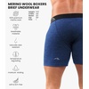 image:image100 Merino Wool Underwear Mens  12 Pack Boxer Briefs for Men 175um  Soft NonItchy Moisture wicking Breathable 190 GSM Thermal Underwear Cooling OdorResistant Mens Wool Base Layer1 Pack  190 Windsor Blue