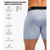 image:image100 Merino Wool Underwear Mens  12 Pack Boxer Briefs for Men 175um  Soft NonItchy Moisture wicking Breathable 190 GSM Thermal Underwear Cooling OdorResistant Mens Wool Base Layer1 Pack  190 Arctic