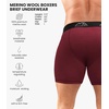 image:image100 Merino Wool Underwear Mens  12 Pack Boxer Briefs for Men 175um  Soft NonItchy Moisture wicking Breathable 190 GSM Thermal Underwear Cooling OdorResistant Mens Wool Base Layer1 Pack  190 Burgundy