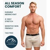 image:image100 Merino Wool Underwear Mens  12 Pack Boxer Briefs for Men 175um  Soft NonItchy Moisture wicking Breathable 190 GSM Thermal Underwear Cooling OdorResistant Mens Wool Base Layer1 Pack  190 Oatmeal