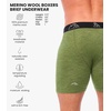 image:image100 Merino Wool Underwear Mens  12 Pack Boxer Briefs for Men 175um  Soft NonItchy Moisture wicking Breathable 190 GSM Thermal Underwear Cooling OdorResistant Mens Wool Base Layer1 Pack  190 Olive Green