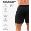 image:image100 Merino Wool Underwear Mens  12 Pack Boxer Briefs for Men 175um  Soft NonItchy Moisture wicking Breathable 190 GSM Thermal Underwear Cooling OdorResistant Mens Wool Base Layer2 Pack  190 Heathered Black