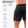 image:image100 Merino Wool Underwear Mens  12 Pack Boxer Briefs for Men 175um  Soft NonItchy Moisture wicking Breathable 190 GSM Thermal Underwear Cooling OdorResistant Mens Wool Base Layer1 Pack  190 Charcoal Grey