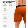 image:image100 Merino Wool Underwear Mens  12 Pack Boxer Briefs for Men 175um  Soft NonItchy Moisture wicking Breathable 190 GSM Thermal Underwear Cooling OdorResistant Mens Wool Base Layer1 Pack  190 Rusty Orange