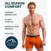 image:image100 Merino Wool Underwear Mens  12 Pack Boxer Briefs for Men 175um  Soft NonItchy Moisture wicking Breathable 190 GSM Thermal Underwear Cooling OdorResistant Mens Wool Base Layer1 Pack  190 Rusty Orange