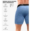 image:image100 Merino Wool Underwear Mens  12 Pack Boxer Briefs for Men 175um  Soft NonItchy Moisture wicking Breathable 190 GSM Thermal Underwear Cooling OdorResistant Mens Wool Base Layer1 Pack  190 Deep Blue
