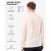 image:image100 Merino Wool V Neck Polo Shirts for Men  Short amp Long Sleeve Shirt  Lightweight Breathable Merino Wool Naturally AntiOdor MoistureWicking Ideal for Work Travel Everyday Wear LayeringNatural White Long