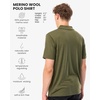 image:image100 Merino Wool V Neck Polo Shirts for Men  Short amp Long Sleeve Shirt  Lightweight Breathable Merino Wool Naturally AntiOdor MoistureWicking Ideal for Work Travel Everyday Wear LayeringDark Olive