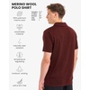 image:image100 Merino Wool V Neck Polo Shirts for Men  Short amp Long Sleeve Shirt  Lightweight Breathable Merino Wool Naturally AntiOdor MoistureWicking Ideal for Work Travel Everyday Wear LayeringBordo