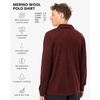 image:image100 Merino Wool V Neck Polo Shirts for Men  Short amp Long Sleeve Shirt  Lightweight Breathable Merino Wool Naturally AntiOdor MoistureWicking Ideal for Work Travel Everyday Wear LayeringBordo Long