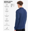 image:image100 Merino Wool V Neck Polo Shirts for Men  Short amp Long Sleeve Shirt  Lightweight Breathable Merino Wool Naturally AntiOdor MoistureWicking Ideal for Work Travel Everyday Wear LayeringNavy Long