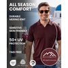 image:image100 Merino Wool V Neck Polo Shirts for Men  Short amp Long Sleeve Shirt  Lightweight Breathable Merino Wool Naturally AntiOdor MoistureWicking Ideal for Work Travel Everyday Wear LayeringDark Olive