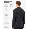 image:image100 Merino Wool V Neck Polo Shirts for Men  Short amp Long Sleeve Shirt  Lightweight Breathable Merino Wool Naturally AntiOdor MoistureWicking Ideal for Work Travel Everyday Wear LayeringCharcoal Grey Long