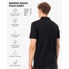 image:image100 Merino Wool V Neck Polo Shirts for Men  Short amp Long Sleeve Shirt  Lightweight Breathable Merino Wool Naturally AntiOdor MoistureWicking Ideal for Work Travel Everyday Wear LayeringBlack