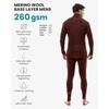 image:imageMerino Wool Base Layer Mens Set  Turtleneck Thermal Underwear for Men Sox  Low and High Neck Midweight Long Johns Cold Weather Top and Bottom Breathable MoistureWicking Ideal for Hiking Skiing260 Bordo High