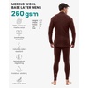 image:imageMerino Wool Base Layer Mens Set  Turtleneck Thermal Underwear for Men Sox  Low and High Neck Midweight Long Johns Cold Weather Top and Bottom Breathable MoistureWicking Ideal for Hiking Skiing260 Bordo Low