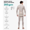 image:imageMerino Wool Base Layer Mens Set  Turtleneck Thermal Underwear for Men Sox  Low and High Neck Midweight Long Johns Cold Weather Top and Bottom Breathable MoistureWicking Ideal for Hiking Skiing260 Light Grey High