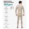image:imageMerino Wool Base Layer Mens Set  Turtleneck Thermal Underwear for Men Sox  Low and High Neck Midweight Long Johns Cold Weather Top and Bottom Breathable MoistureWicking Ideal for Hiking Skiing260 Natural White High
