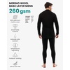 image:imageMerino Wool Base Layer Mens Set  Turtleneck Thermal Underwear for Men Sox  Low and High Neck Midweight Long Johns Cold Weather Top and Bottom Breathable MoistureWicking Ideal for Hiking Skiing260 Black Low
