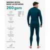 image:imageMerino Wool Base Layer Mens Set  Turtleneck Thermal Underwear for Men Sox  Low and High Neck Midweight Long Johns Cold Weather Top and Bottom Breathable MoistureWicking Ideal for Hiking Skiing260 Deep Teal Low
