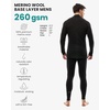 image:imageMerino Wool Base Layer Mens Set  Turtleneck Thermal Underwear for Men Sox  Low and High Neck Midweight Long Johns Cold Weather Top and Bottom Breathable MoistureWicking Ideal for Hiking Skiing260 Charcoal Grey Low