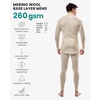 image:imageMerino Wool Base Layer Mens Set  Turtleneck Thermal Underwear for Men Sox  Low and High Neck Midweight Long Johns Cold Weather Top and Bottom Breathable MoistureWicking Ideal for Hiking Skiing260 Natural White Low