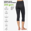 image:imageMerino Wool Base Layer Women Pants  Thermal Leggings for Women Long Johns  Long and 34 Length Leggins Breathable OdorResistant Naturally Soft Ideal for Hiking Skiing Cold Weather Base Layer200 Heathered Black 34 Length