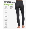 image:imageMerino Wool Base Layer Women Pants  Thermal Leggings for Women Long Johns  Long and 34 Length Leggins Breathable OdorResistant Naturally Soft Ideal for Hiking Skiing Cold Weather Base Layer200 Heathered Black