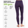 image:imageMerino Wool Base Layer Women Pants  Thermal Leggings for Women Long Johns  Long and 34 Length Leggins Breathable OdorResistant Naturally Soft Ideal for Hiking Skiing Cold Weather Base Layer200 Dark Purple