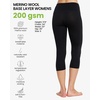 image:imageMerino Wool Base Layer Women Pants  Thermal Leggings for Women Long Johns  Long and 34 Length Leggins Breathable OdorResistant Naturally Soft Ideal for Hiking Skiing Cold Weather Base Layer200 Black 34 Length