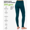 image:imageMerino Wool Base Layer Women Pants  Thermal Leggings for Women Long Johns  Long and 34 Length Leggins Breathable OdorResistant Naturally Soft Ideal for Hiking Skiing Cold Weather Base Layer200 Deep Teal