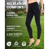 image:imageMerino Wool Base Layer Women Pants  Thermal Leggings for Women Long Johns  Long and 34 Length Leggins Breathable OdorResistant Naturally Soft Ideal for Hiking Skiing Cold Weather Base Layer200 Black
