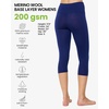 image:imageMerino Wool Base Layer Women Pants  Thermal Leggings for Women Long Johns  Long and 34 Length Leggins Breathable OdorResistant Naturally Soft Ideal for Hiking Skiing Cold Weather Base Layer200 Navy 34 Length