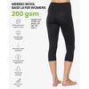 image:imageMerino Wool Base Layer Women Pants  Thermal Leggings for Women Long Johns  Long and 34 Length Leggins Breathable OdorResistant Naturally Soft Ideal for Hiking Skiing Cold Weather Base Layer200 Charcoal 34 Length