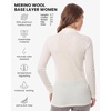 image:imageMerino Wool Base Layer Women Turtleneck  Merino Wool Sweater Women Shirt  Low and High Neck Midweight Shirt Breathable Naturally OdorResistant Soft Ideal for Hiking Skiing ColdWeather Wear260 Natural White Low