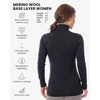 image:imageMerino Wool Base Layer Women Turtleneck  Merino Wool Sweater Women Shirt  Low and High Neck Midweight Shirt Breathable Naturally OdorResistant Soft Ideal for Hiking Skiing ColdWeather Wear260 Heathered Black High