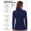 image:imageMerino Wool Base Layer Women Turtleneck  Merino Wool Sweater Women Shirt  Low and High Neck Midweight Shirt Breathable Naturally OdorResistant Soft Ideal for Hiking Skiing ColdWeather Wear260 Navy Low